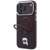 Custodia MagSafe Karl Lagerfeld with Ring Stand 360 Karl Head Pin per Apple iPhone 18 Pro Max / 17 Pro Max, bordeaux