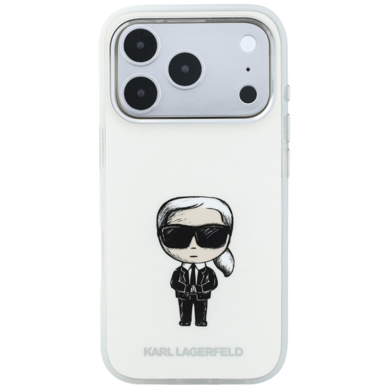Custodia MagSafe Karl Lagerfeld IML Ikonik Sketch Print per Apple iPhone 18 Pro Max / 17 Pro Max, beige (KLD22794)