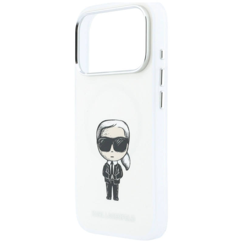 Custodia MagSafe Karl Lagerfeld IML Ikonik Sketch Print per Apple iPhone 18 Pro Max / 17 Pro Max, beige (KLD22794)
