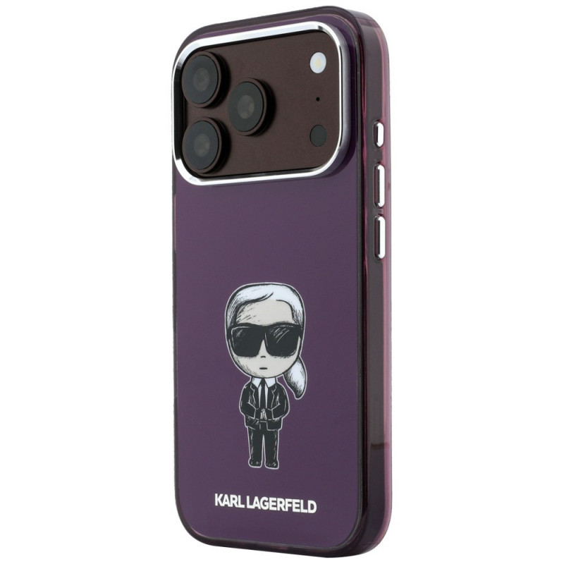 Custodia MagSafe Karl Lagerfeld IML Ikonik Sketch Print per Apple iPhone 18 Pro / 17 Pro, bordeaux
