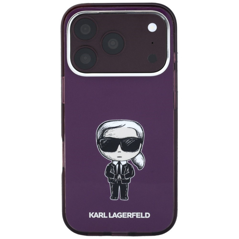 Custodia MagSafe Karl Lagerfeld IML Ikonik Sketch Print per Apple iPhone 18 Pro / 17 Pro, bordeaux