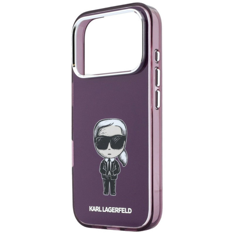 Custodia MagSafe Karl Lagerfeld IML Ikonik Sketch Print per Apple iPhone 18 Pro / 17 Pro, bordeaux