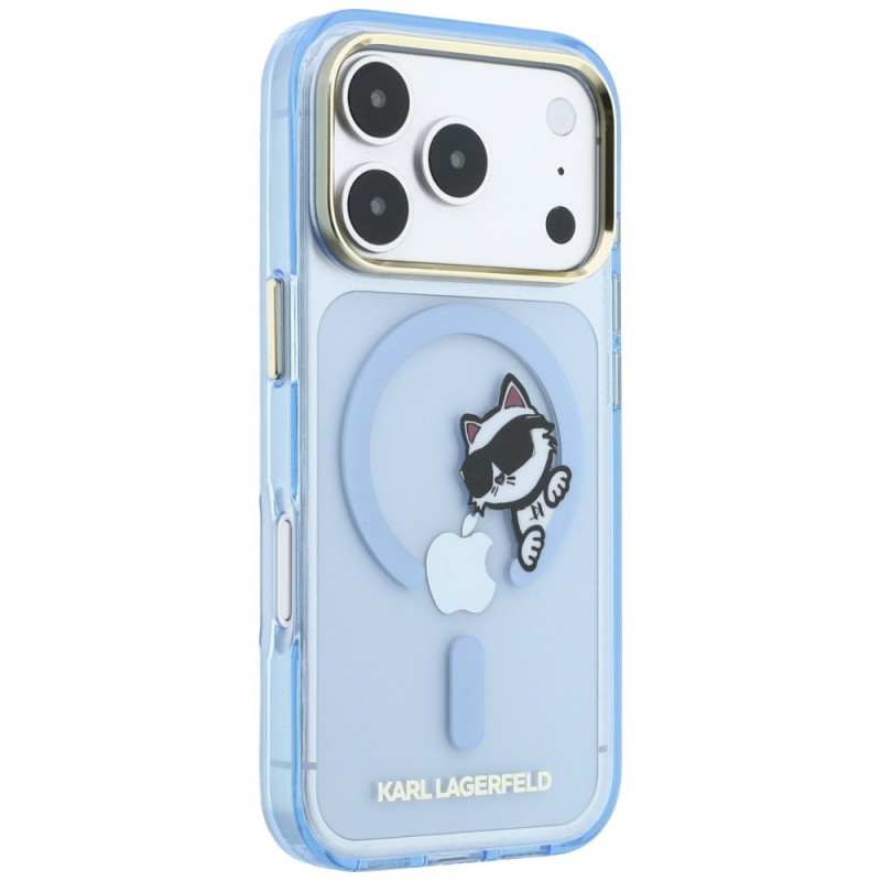 Custodia MagSafe Peekaboo Logo Karl Lagerfeld per Apple iPhone 18 Pro Max / 17 Pro Max, blu