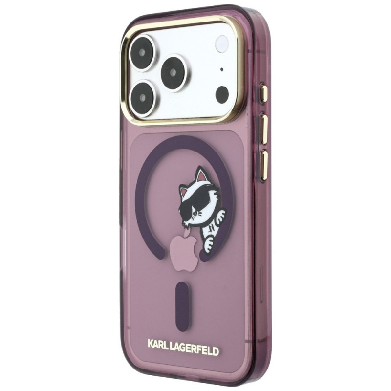 Custodia MagSafe Peekaboo Logo Karl Lagerfeld per Apple iPhone 18 Pro / 17 Pro, bordeaux