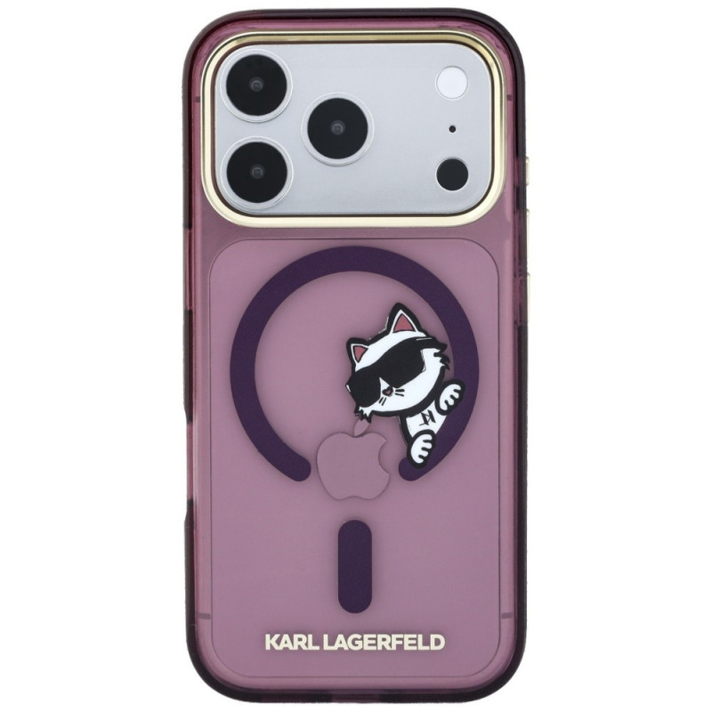 Custodia MagSafe Peekaboo Logo Karl Lagerfeld per Apple iPhone 18 Pro / 17 Pro, bordeaux