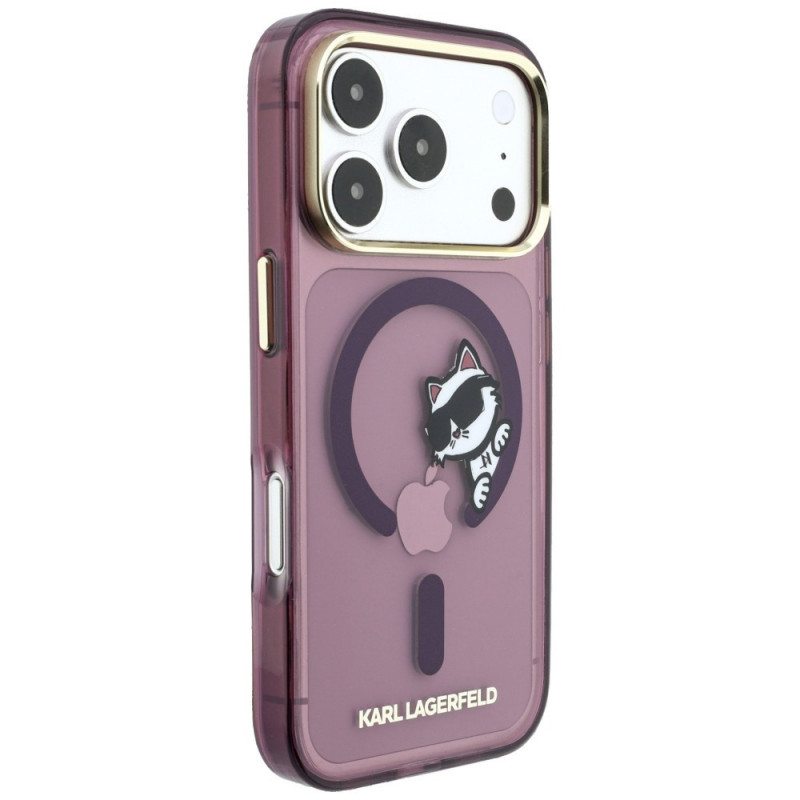 Custodia MagSafe Peekaboo Logo Karl Lagerfeld per Apple iPhone 18 Pro / 17 Pro, bordeaux