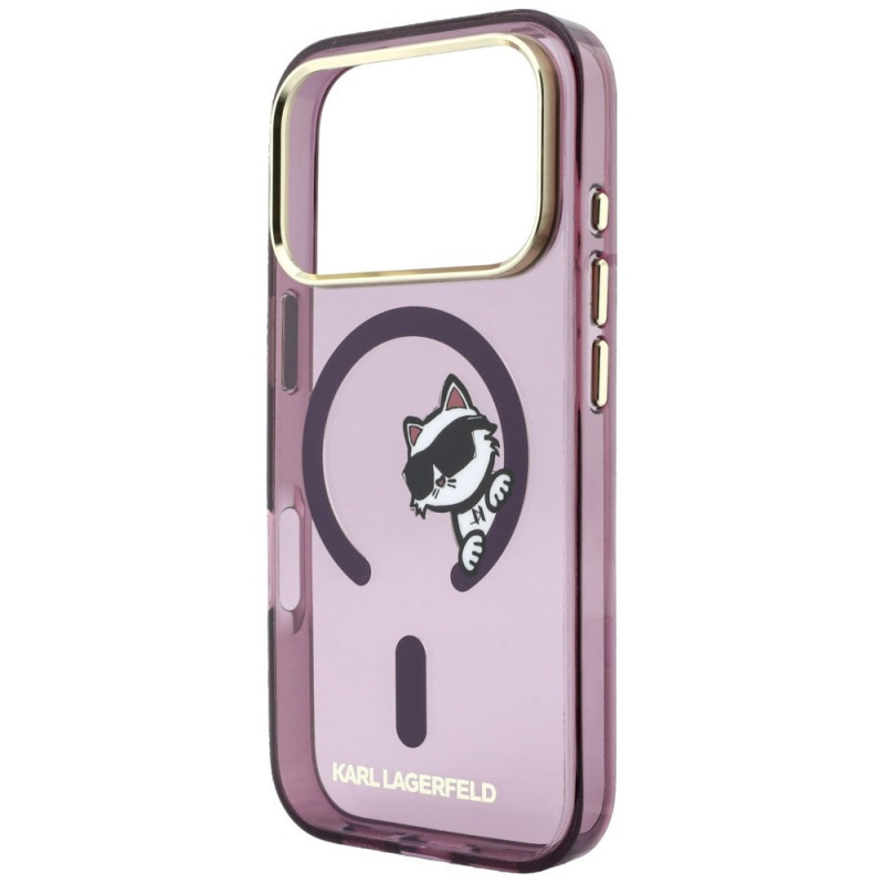Custodia MagSafe Peekaboo Logo Karl Lagerfeld per Apple iPhone 18 Pro / 17 Pro, bordeaux