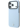 Custodia MagSafe BMW Kevlar Metal Logo per Apple iPhone 18 Pro / 17 Pro, blu