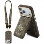 Custodia Guess 4G con portafoglio e lanyard, MagSafe, per Apple iPhone 18 Pro Max / 17 Pro Max, marrone