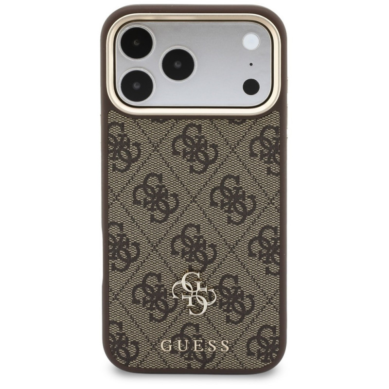 Custodia Guess 4G con portafoglio e lanyard, MagSafe, per Apple iPhone 18 Pro Max / 17 Pro Max, marrone