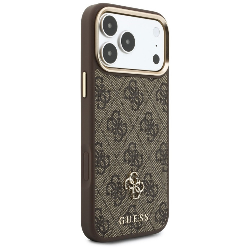 Custodia Guess 4G con portafoglio e lanyard, MagSafe, per Apple iPhone 18 Pro Max / 17 Pro Max, marrone