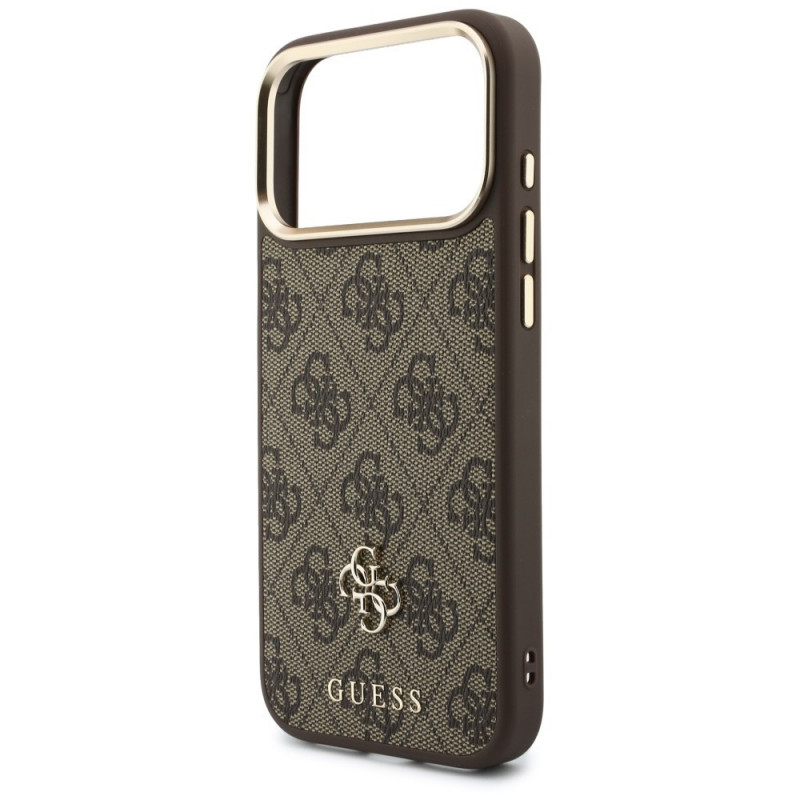 Custodia Guess 4G con portafoglio e lanyard, MagSafe, per Apple iPhone 18 Pro Max / 17 Pro Max, marrone