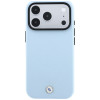 Custodia MagSafe BMW Kevlar Metal Logo per Apple iPhone 18 Pro Max / 17 Pro Max, blu
