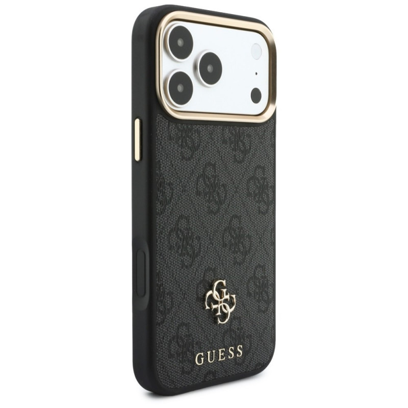 Custodia Guess 4G con portafoglio e lanyard, MagSafe, per Apple iPhone 18 Pro / 17 Pro, marrone