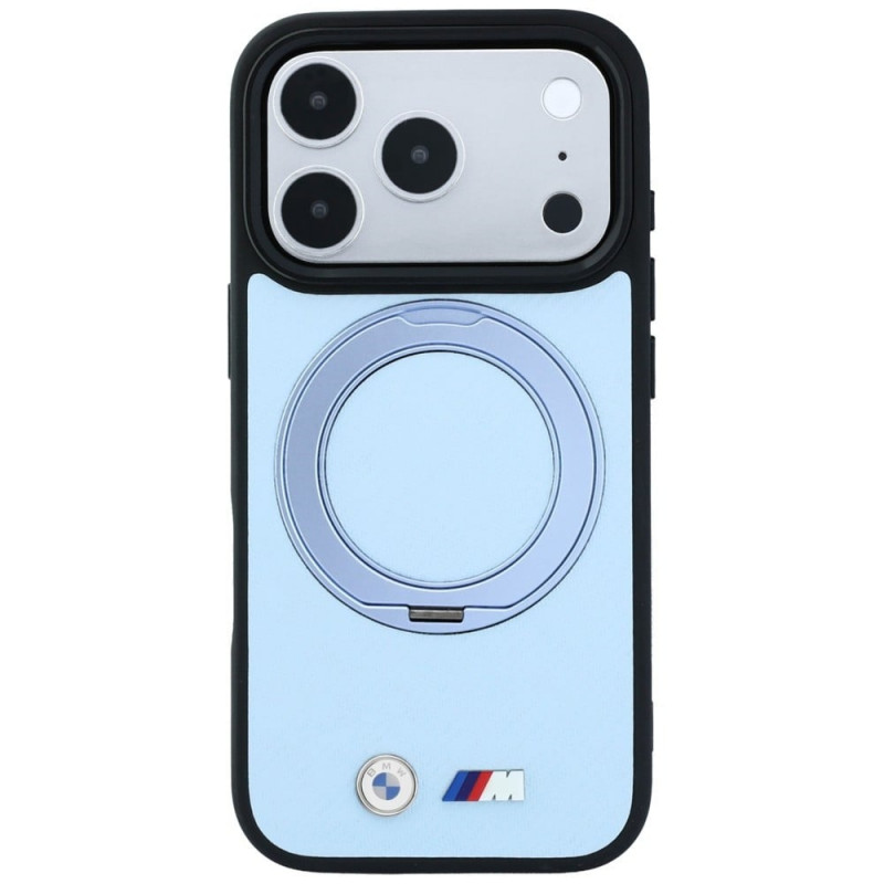 Custodia BMW Kevlar Ring Stand 360 MagSafe per Apple iPhone 18 Pro / 17 Pro, blu