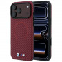 Custodia MagSafe BMW M Carbon Printed Ring per Apple iPhone 18 Pro / 17 Pro, bordeaux