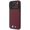 Custodia MagSafe BMW M Carbon Printed Ring per Apple iPhone 18 Pro / 17 Pro, bordeaux