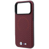 Custodia MagSafe BMW M Carbon Printed Ring per Apple iPhone 18 Pro / 17 Pro, bordeaux