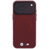 Custodia MagSafe BMW M Carbon Printed Ring per Apple iPhone 18 Pro Max / 17 Pro Max, rossa