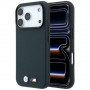 Custodia MagSafe BMW M Quadrille Kevlar Metal Logo per Apple iPhone 18 Pro Max / 17 Pro Max, blu navy