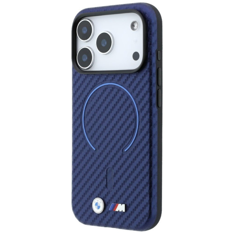 Custodia MagSafe BMW M Carbon Printed Ring per Apple iPhone 18 Pro / 17 Pro, blu navy