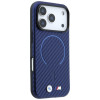 Custodia MagSafe BMW M Carbon Printed Ring per Apple iPhone 18 Pro / 17 Pro, blu navy