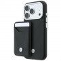 Set custodia e portafoglio BMW Quilted Pattern Metal Logo per Apple iPhone 18 Pro / 17 Pro, nero