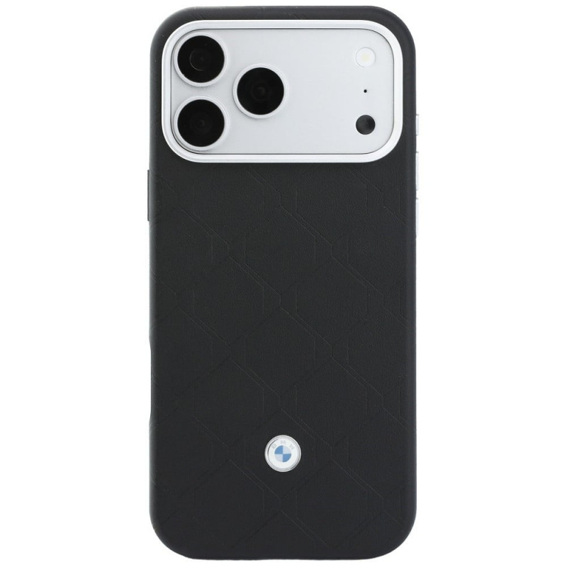 Set custodia e portafoglio BMW Quilted Pattern Metal Logo per Apple iPhone 18 Pro / 17 Pro, nero
