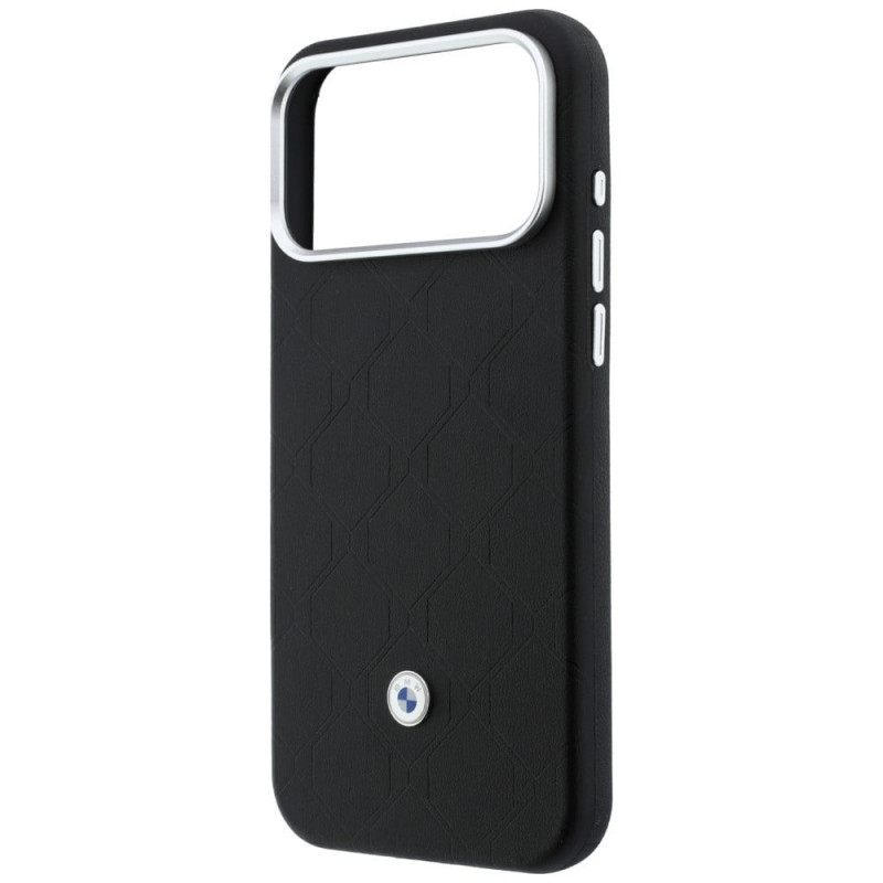 Set custodia e portafoglio BMW Quilted Pattern Metal Logo per Apple iPhone 18 Pro / 17 Pro, nero