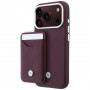 Set custodia e portafoglio BMW Quilted Pattern Metal Logo per Apple iPhone 18 Pro / 17 Pro, bordeaux