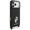 Custodia con tracolla Karl Lagerfeld Saffiano Karl&Choupette Metal Pin CBDY per Apple iPhone 18 Pro / 17 Pro, nera