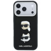 Custodia Karl Lagerfeld Saffiano Karl&Choupette Heads Pins Strap Logo per Apple iPhone 18 Pro / 17 Pro, nera