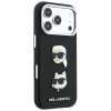 Custodia Karl Lagerfeld Saffiano Karl&Choupette Heads Pins Strap Logo per Apple iPhone 18 Pro / 17 Pro, nera