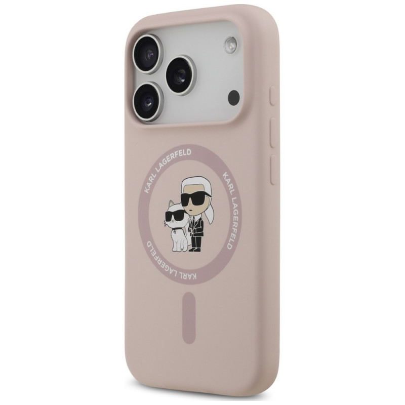 Custodia in silicone Karl&Choupette Ring MagSafe Karl Lagerfeld per Apple iPhone 18 Pro / 17 Pro, nera