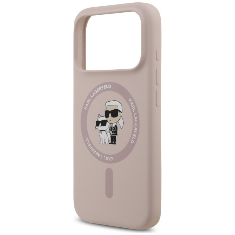 Custodia in silicone Karl&Choupette Ring MagSafe Karl Lagerfeld per Apple iPhone 18 Pro / 17 Pro, nera