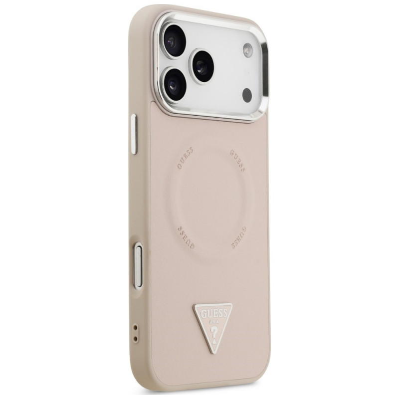 Custodia MagSafe Triangle Logo Guess per Apple iPhone 18 Pro Max / 17 Pro Max, rosa
