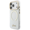 Custodia Guess IML Script Metal MagSafe per Apple iPhone 18 Pro / 17 Pro, trasparente