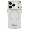 Custodia Guess IML Script Metal MagSafe per Apple iPhone 18 Pro Max / 17 Pro Max, trasparente