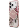 Custodia MagSafe Guess IML Flower & Tonal Circle per Apple iPhone 18 Pro Max / 17 Pro Max, rosa