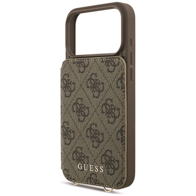 Custodia crossbody Guess 4G Cardslots & Magnetic Closure per Apple iPhone 18 Pro Max / 17 Pro Max, marrone