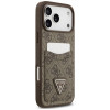 Custodia triangolare a doppia scheda 4G Guess per Apple iPhone 18 Pro Max / 17 Pro Max, marrone