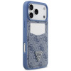 Custodia triangolare con doppia scheda 4G Guess per Apple iPhone 18 Pro Max / 17 Pro Max, blu