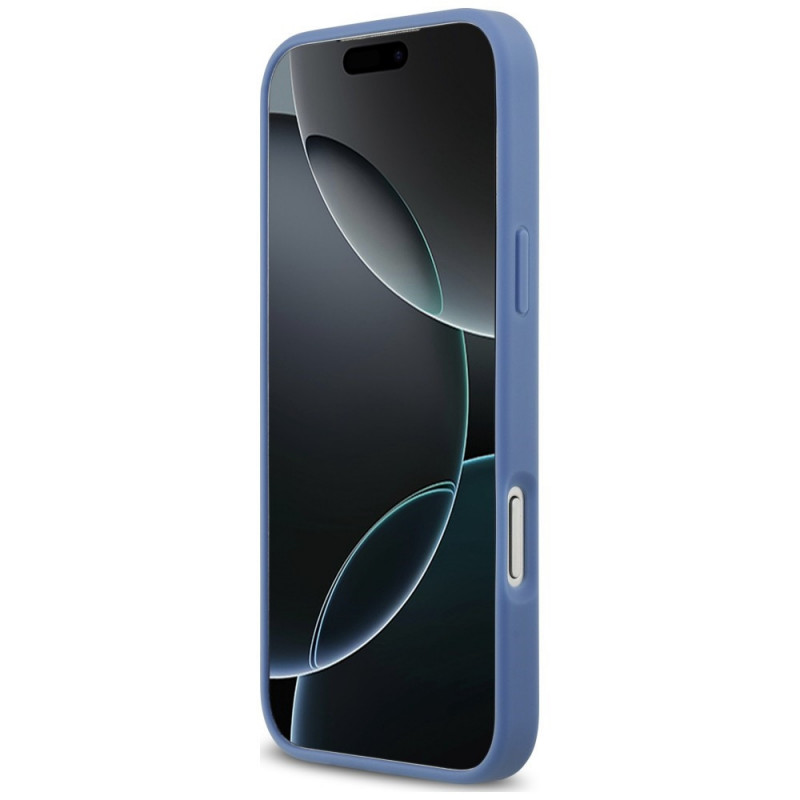 Custodia triangolare con doppia scheda 4G Guess per Apple iPhone 18 Pro Max / 17 Pro Max, blu
