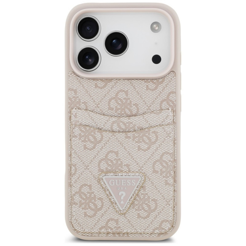Custodia triangolare 4G Double Card Guess per Apple iPhone 18 Pro / 17 Pro, rosa