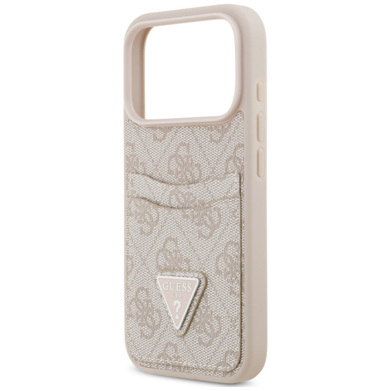 Custodia triangolare 4G Double Card Guess per Apple iPhone 18 Pro / 17 Pro, rosa