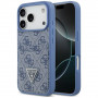 Custodia triangolare a doppia scheda 4G Guess per Apple iPhone 18 Pro / 17 Pro, blu