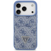 Custodia triangolare a doppia scheda 4G Guess per Apple iPhone 18 Pro / 17 Pro, blu
