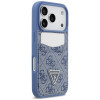 Custodia triangolare a doppia scheda 4G Guess per Apple iPhone 18 Pro / 17 Pro, blu