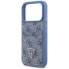 Custodia triangolare a doppia scheda 4G Guess per Apple iPhone 18 Pro / 17 Pro, blu