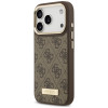 Custodia Guess 4G Logo Plate MagSafe per Apple iPhone 18 Pro / 17 Pro, marrone